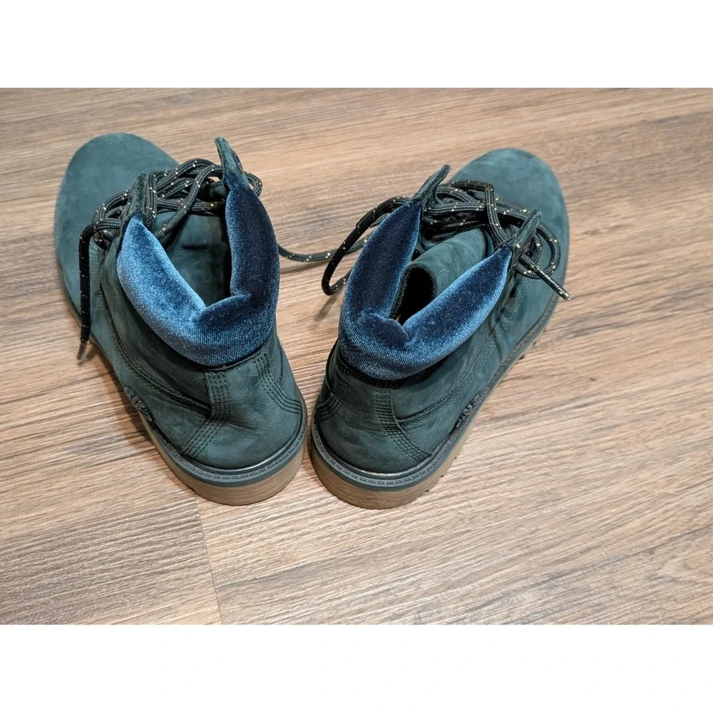 Timberland Boys Ankle Boots Blue‎ Velvet Collar Youth US 5